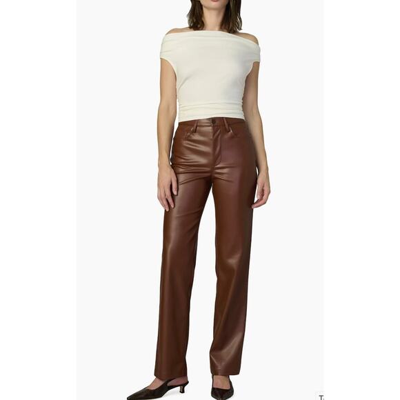 Joe's Jeans The Margot Vegan Leather Pants Chocolate size 27